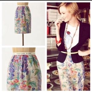 SOLD Anthropologie Floreat Gladiolus Linen Skirt Sz 2